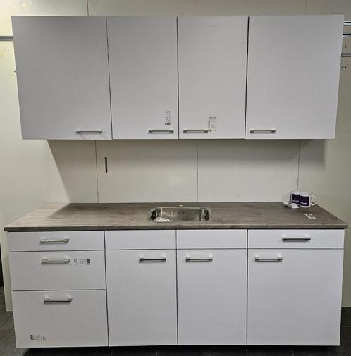 NIEUWE Bruynzeel Keuken 210 cm "IJSWIT" Decor / INNOVARE, Huis en Inrichting, Keuken | Complete keukens, Nieuw, Enkelwandige keuken