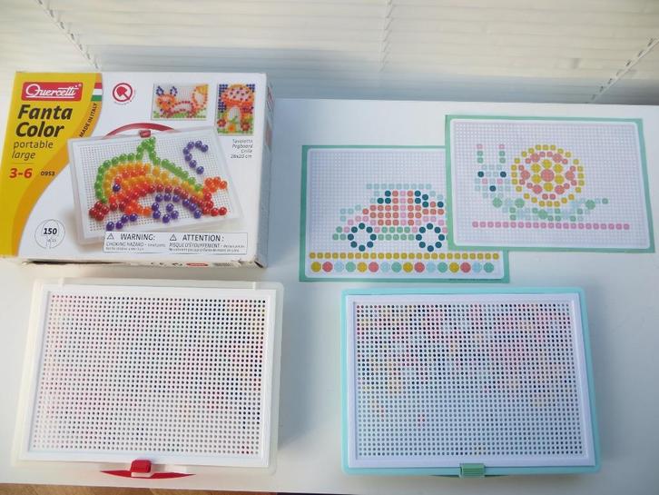 2 Mozaïek bord Prikkertjes Fanta Color Draagbaar Opberger, Kinderen en Baby's, Speelgoed | Educatief en Creatief, Zo goed als nieuw