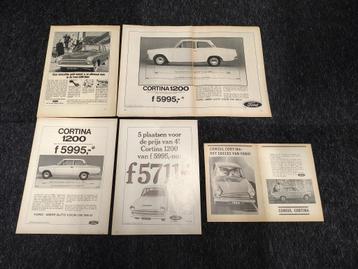 5x Reclame (A4) Ford Cortina (1964)  beschikbaar voor biedingen