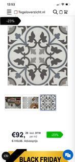 Tegels Revoir Paris Bleu 60x60cm (RT6031) voor 9 m2, Doe-het-zelf en Verbouw, Tegels, Zo goed als nieuw, Minder dan 5 m², Wandtegels