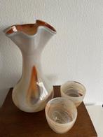Design glazen vaas met 2 bloempotten, Huis en Inrichting, Woonaccessoires | Vazen, Glas, Ophalen of Verzenden, Wit