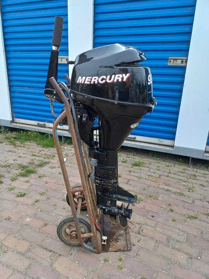 Mercury 9.9 pk 4 takt langstaart met elektrische start, Watersport en Boten, Buiten- en Binnenboordmotoren, Gebruikt, Benzine