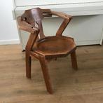 Set 7 Vintage brutalist brutalized eiken stoel design, Huis en Inrichting, Stoelen, Ophalen, Gebruikt, Bruin, Nvt