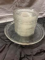 Leerdan glas gebaksstel, Antiek en Kunst, Antiek | Glas en Kristal, Ophalen of Verzenden