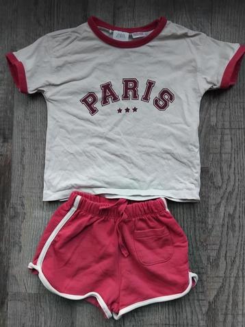 Zara setje rood / ecru maat 92 korte broek + T-shirt beschikbaar voor biedingen