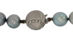 Grijze zoetwater parel dames ketting 14k gouden diamant slot, Ophalen of Verzenden, Goud, Ketting, Met edelsteen