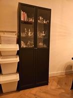 Vitrine / Buffet / Boeken kast / zwart / bruin Eiken patroon, Huis en Inrichting, Kasten | Vitrinekasten, Met deur(en), 200 cm of meer