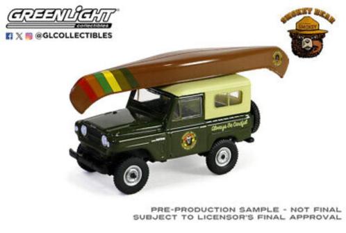 1980 Nissan Patrol van Greenlight 1/64 Smokey Bear met Kano, Hobby en Vrije tijd, Modelauto's | Overige schalen, Nieuw, Auto, Ophalen of Verzenden