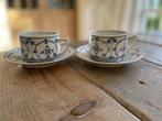2 x blauwe kop en schotel. Saks Blau., Antiek en Kunst, Antiek | Servies los, Ophalen