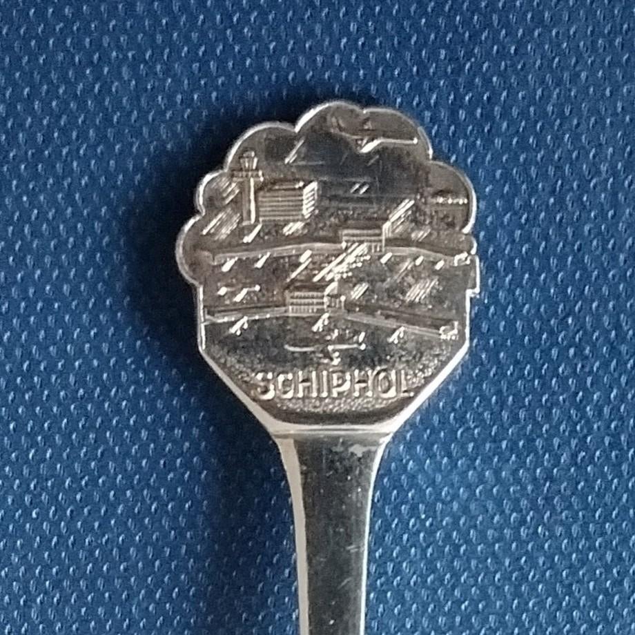 verzilverd lepeltje luchthaven Schiphol, vliegtuig (HH 90), Ophalen of Verzenden