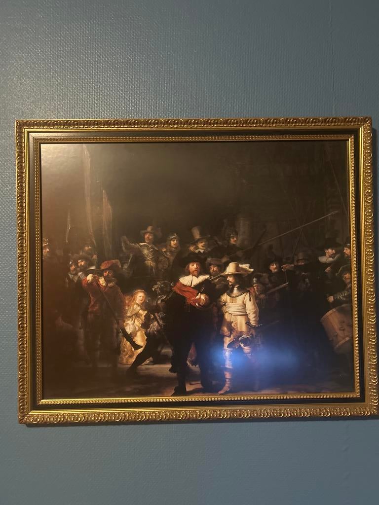 Rembrandt Nachtwacht reproductie, Antiek en Kunst, Ophalen of Verzenden
