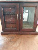 Mooi Antiek Sieradenkastje notenhout achtig kleur met gegraf, Huis en Inrichting, Ophalen of Verzenden, Gebruikt, Overige typen