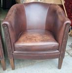 2 klassieke Chesterfield club fauteuils leer + BEZORGING!!, Huis en Inrichting, Fauteuils, Gebruikt, ., Chesterfield, Ophalen of Verzenden