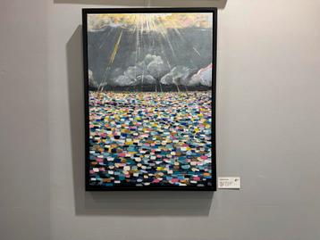 Schilderij Schitterende Zee - Abstract In Baklijst beschikbaar voor biedingen