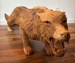 Handgemaakte Suar-Houten lopende wolf - XL +/- 100cm, Antiek en Kunst, Ophalen