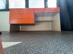 Kaptafel oranje - vintage jaren 70, Huis en Inrichting, Tafels | Kaptafels, Ophalen, Gebruikt, 100 tot 150 cm, Vintage