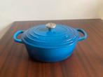 Le Creuset Braadpan Ovaal 25cm - Marseille Blauw, Huis en Inrichting, Keuken | Potten en Pannen, Ophalen, Zo goed als nieuw, Koekenpan of Braadpan