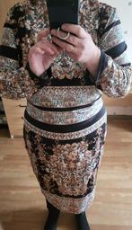 Mooie Barok achtige tricot jurk met split - mt 50, Jurk, Ophalen of Verzenden, Overige kleuren