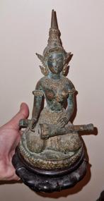 Antiek Bronzen Beeldje Muzikant - 17cm, Ophalen of Verzenden