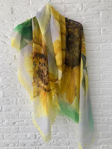 Mooie kwaliteit SJAAL zonnebloemen design ’Van Gogh stijl’ beschikbaar voor biedingen