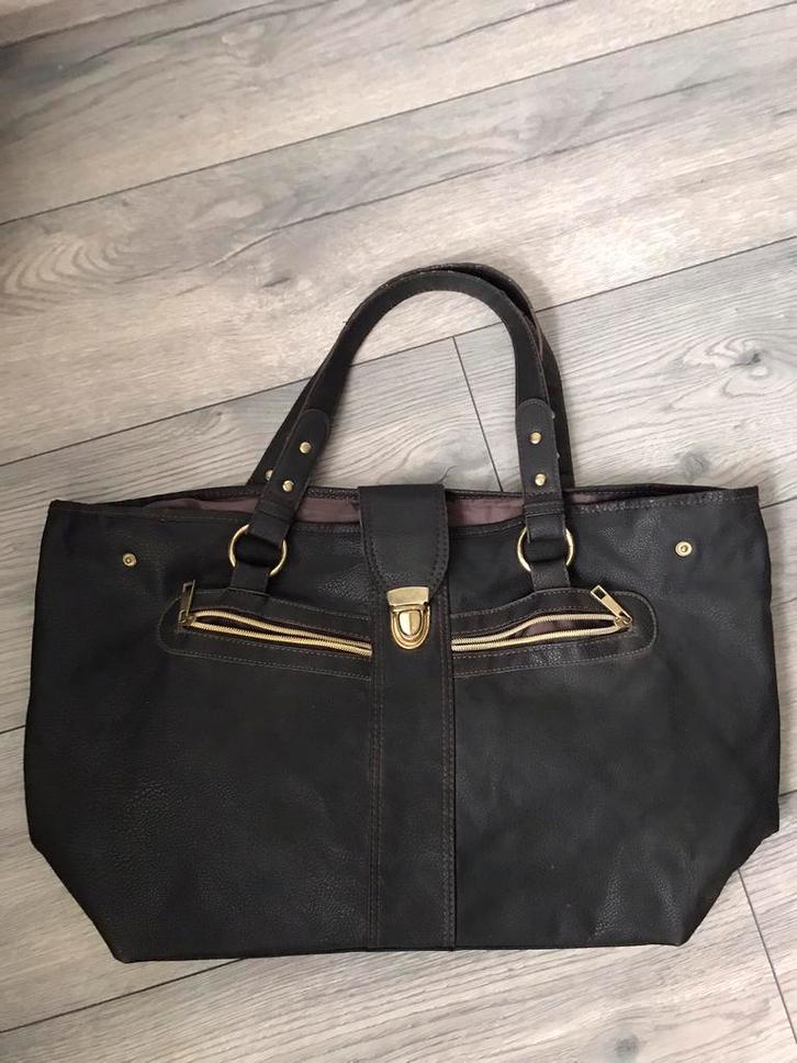 Mooie bruine imitatie leren "Atmosphere" Shopper, Sieraden, Tassen en Uiterlijk, Tassen | Damestassen, Zo goed als nieuw, Shopper