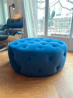 Mooie blauwe poef van Made, Ophalen, Rond, 75 tot 100 cm, Zo goed als nieuw
