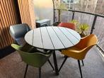 Tuinset, ronde tafel 120 cm en 4 hartman stoelen, Ophalen, 4 zitplaatsen, Kunststof, Zo goed als nieuw