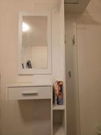 Make-up kaptafel met spiegel & lade + Wit kledingrek/kapstok, Gebruikt, 200 cm of meer, Hout, Ophalen