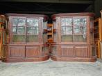 Antieke halfronde Winkelkasten | chique vitrinekasten #880, Huis en Inrichting, Met deur(en), 200 cm of meer, Ophalen of Verzenden