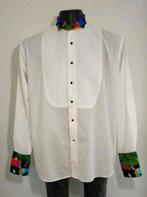 Wit overhemd met contrast van Votum by Jacques Britt, Kleding | Heren, Verzenden, Zo goed als nieuw, Wit, Halswijdte 41/42 (L)