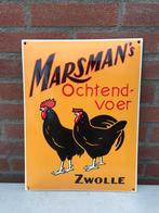 Marsman’s kippenvoer emaille reclamebord, Ophalen of Verzenden, Zo goed als nieuw, Reclamebord
