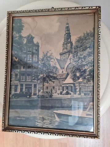 Antieke foto Amsterdam met oldtimers en meer gebruikt  beschikbaar voor biedingen