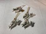 4 stuks oude glazen vogeltjes op knijper, Diversen, Kerst, Ophalen of Verzenden, Gebruikt