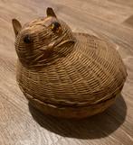 Vintage Rieten Mandje Kat, Gebruikt, Mand, Rond, Ophalen of Verzenden