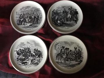 4 Bordjes Boch Belgium. Veldslagen Napoleon beschikbaar voor biedingen