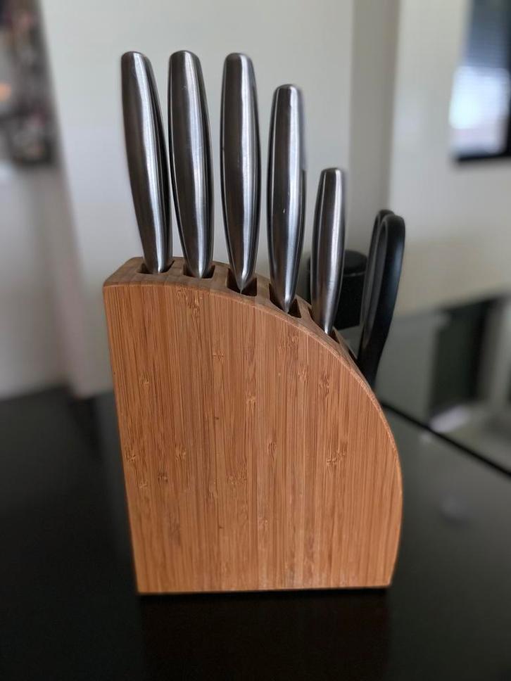 Fontignac messenblok en messenslijper, Huis en Inrichting, Keuken | Keukenbenodigdheden, Zo goed als nieuw, Ophalen of Verzenden