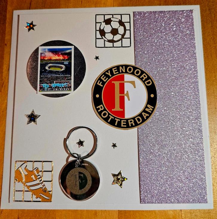 Feyenoord Kaart met Sleutelhanger, Hobby en Vrije tijd, Kaarten | Zelf maken, Nieuw, Blanco kaart of Basiskaart, Overige thema's