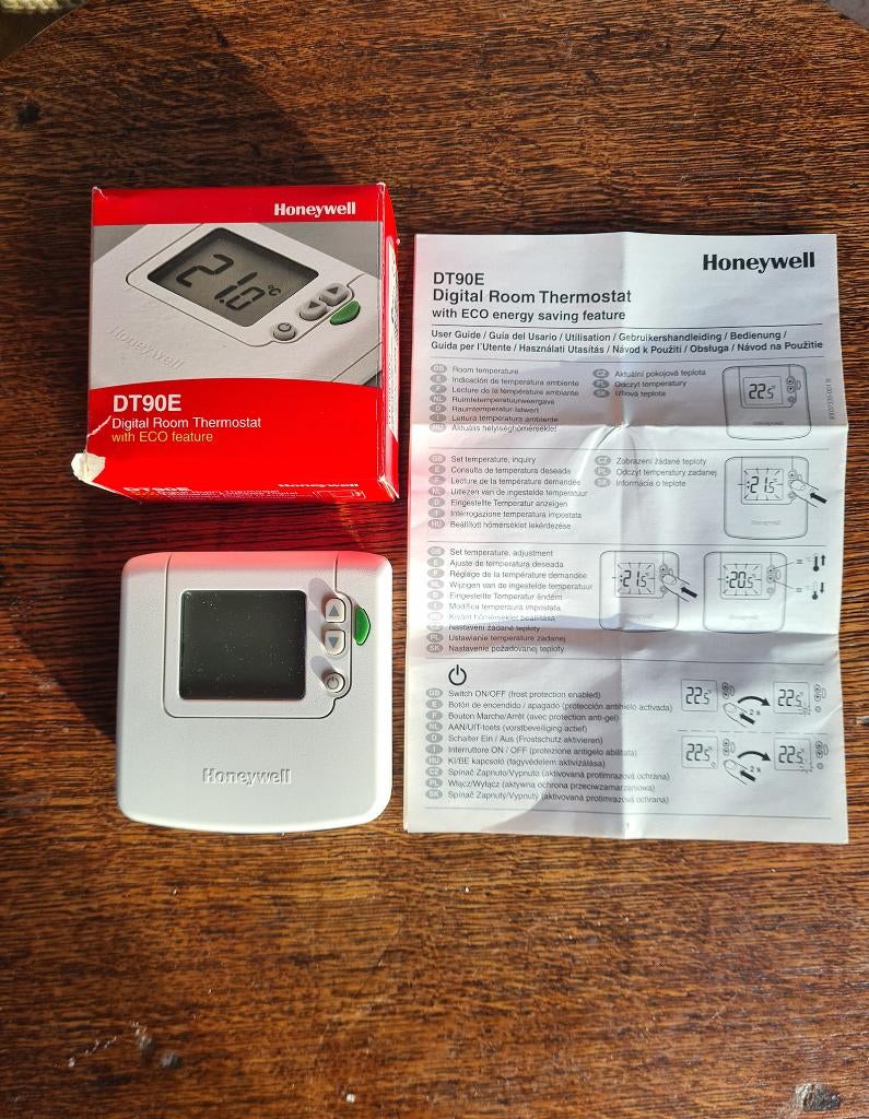 Honeywell Home Thermostaat DT90E1012 ECO, incl. hand. +doos., Ophalen of Verzenden, Nieuw