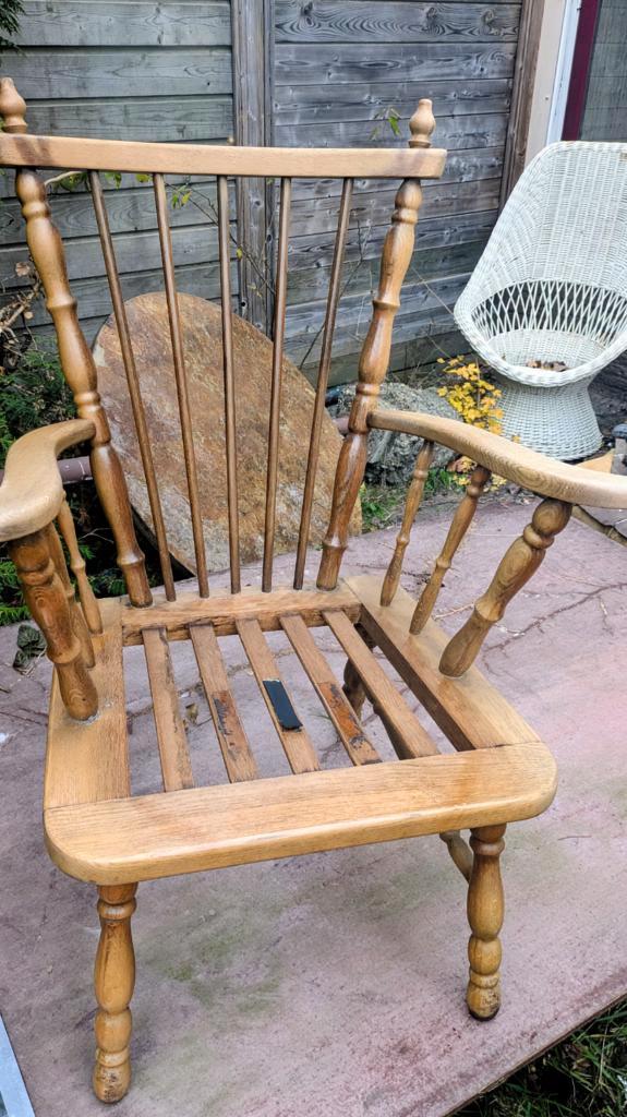 Stoel eiken, Huis en Inrichting, Stoelen, Gebruikt, Eén, Hout, Bruin, Ophalen