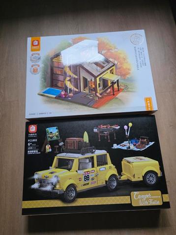Bouwblokken Sets: Auto met Aanhanger & Huis met Verlichting beschikbaar voor biedingen