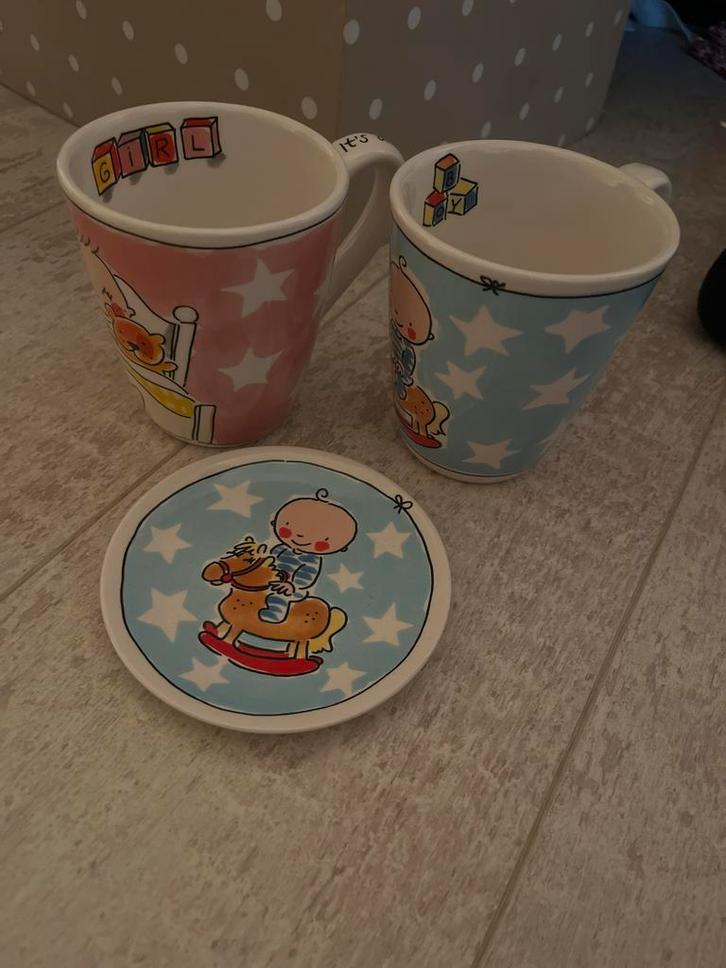 Blond Amsterdam kopjes en schotel - Baby collectie, Huis en Inrichting, Keuken | Keukenbenodigdheden, Gebruikt, Ophalen