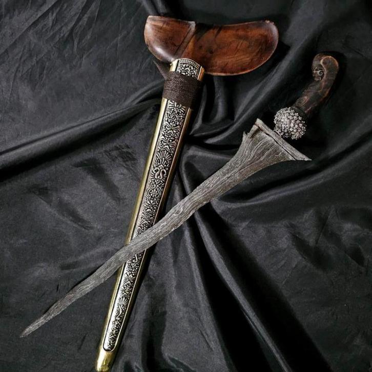 Aniteke Keris Carubuk 7 Luk Pamor Adeg Mrambut Djogja KNM95, Antiek en Kunst, Kunst | Niet-Westerse kunst, Verzenden