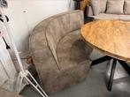 Ronde Eettafelbank taupe microvezel 185cm van 799,-nu 300,-, Ophalen, Rj, Zo goed als nieuw, Info@rjmeubeldiscount.nl