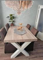 Houten Eettafel met X-Poot, Huis en Inrichting, Tafels | Eettafels, Ophalen, Rechthoekig, 150 tot 200 cm, 50 tot 100 cm