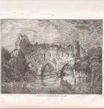 Zutphen. De ruïne over de rivier de Berkel te Zutphen 1838, Antiek en Kunst, Kunst | Etsen en Gravures, Ophalen of Verzenden