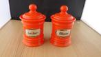 2 mooie oranje retro voorraadpotten van kunststof, Ophalen of Verzenden, Huis en Inrichting