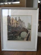 Zeefdruk gesigneerd brussel, Antiek en Kunst, Ophalen of Verzenden