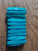 Vintage Zeegroene Parelmoer Armband '70, Overige materialen, Gebruikt, Blauw, Ophalen of Verzenden