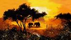 Diamond Painting olifanten zonsondergang 40x30cm (rond), Ophalen of Verzenden, Nieuw, Knutselwerk