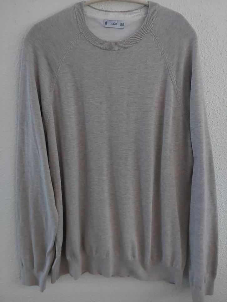 Trui lengte78cm Mango maat2XL beige 80%katoen 1week gedragen, Kleding | Heren, Grote Maten, Zo goed als nieuw, Trui of Vest, Beige